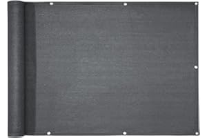 casa pura Balkon Sichtschutz UV-Schutz - 90x500cm - wetterbeständiges und pflegeleichtes HDPE-Spezialgewebe - grau