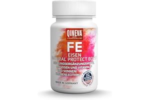 ‎QINEVA QINEVA® FE Plus - liposomales und veganes Eisen & Vitamin C Kapseln - Hohe Verfügbarkeit bei Eisenmangel - Mit Sonnenblumenlecithin - 30 Tage Vorrat