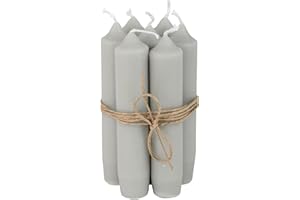 IB Laursen - Stabkerze - grau - 6 Stück, Unparfümiert