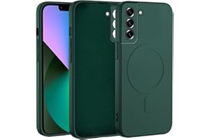 KETTETECH Magnetyczne etui do Samsung Galaxy S21 FE, [kompatybilne z MagSafe], ultra cienkie, odporne na wstrząsy, odporne na zarysowania, zielone Fores