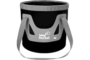 FYting Seau Pliable,Bassine Pliable,Seau 20l,Seau de Camping Portable avec Poignée, Robuste et étanche, pour Camping,Voyages, PêChe, Jardin, Plage, Lavage de Voiture, Baignade (Noir, 20 L)