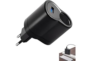 ZFRITP 1 Pcs Adaptateur Allume Cigare Secteur,Adaptateur Secteur Universel pour Voiture,Asudaro De Prise Allume-Cigare AC vers DC Allume-Cigare12v Prise Onduleur pour Prise Électrique UE pour Camion Van