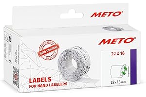 Etichette Meto per etichettatrice manuale, rif. 9506158 (22 x 16 mm, 1 riga, 6000 etichette, rimovibili e riposizionabili, per dispositivo Meto Basic M) 6 rotoli