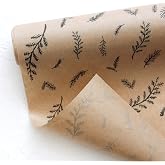 10lu Yaprak Desenli, Kraft Ambalaj ve Paket Kağıdı (70x100 cm) | Hediye Paketi ve Ambalaj Kaplama Kağıdı, Desenli Hediye Amba
