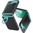 CASEOLOGY by Spigen Nano Pop Back Cover Case Compatible with Samsung Galaxy Z Flip 6 [Finger Ring Grip, Side Dot Pattern] Z Flip 6 Cover with Military Grade Drop Protection (TPU, PC | Prune Charcoal)