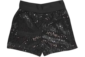 GUQMJDE Mädchen Pailletten Glitzer Shorts Mode Hot Pants Mode Minishorts Kurze Glitzerndes Hotpants Slim Fit Strumpfhosen Kurz Glanz Shorts Einfarbig Sporthose Elastische Taille Sommerhose Tanz Kurze Hose