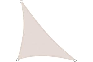 Cool Area Toldo Vela de Sombra Triangular 3 .6x3.6x3.6m HDPE Transpirable Protección Rayos UV, Adecuado para Jardín de Patio,Terraza Exterior, Color Beige