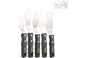 LENTLY 5 Types Couteau à Palette,Extra Large Peinture à l’huile Longueur du Manche*Largeur 14,5 cm*4,5 cm Palette Couteau Spatule en Aacier Inoxydable Peinture Mélange Dessin Grattoirs Outils