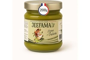 Jeefama, Pate a tartiner pistache, Creme de pistache artisanale, Fabrication française, Idéale pour patisserie façon chocolat de Dubaï, Texture onctueuse et gourmande (200gr)
