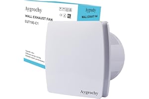 Aygrochy Quiet Extractor Fan 100 mm, Bathroom Extractor Fan with Humidity Sensor and Timer and Anti-Return, for Kitchen, Bathroom, Greenhouse, Garage
