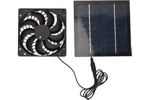 CHICIRIS Ventilatore Solare, Kit Ventola di Scarico Solare 5W, Basso Rumore, per Serra, Garage, Pollaio, Animali Domestici, Esercitazioni, Vantaggi