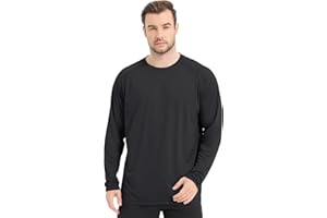 Sillictor Mens UV Rash Guard Vest UPF 50+ Quick Dry Long Sleeve T Shirts Sun Protection Swimming Hiking Shirts Polyester Running Tops,Cool Sweat Wicking Breathable