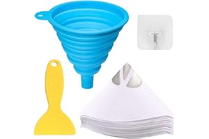 Youmile 100 piezas filtros de papel para pintura Filtros de papel de pintura desechables de 100 µm para impresora 3D de resina con embudo de silicona plegable, gancho, herramienta de limpieza