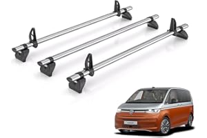 VAN DEMON Rhino Roof Rack for VW Transporter 2022+ [Suitable for T7 Models] 3 Roof Bars + Loadstops - MV3FL/KLS2