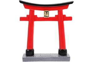 Toddmomy Porte Torii Shinto Japonaise 2Pcs Rouge Miniature Aquarium Torii Ornement Zen Accessoires De Jardin Pont D'aquarium Décoration De Paysage S