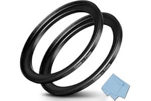 72mm-77mm Step Up Ring (72mm Lens to 77mm Filter), KOMET Camera Lens Filter Step-Up Ring Lens Converter Accessories (2 Pack)