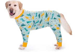 BT Bear Vêtements pour chien de grande taille, combinaison élastique pour protéger les articulations, anti-léchage, pyjama pour chien de taille moyenne et grande (6XL, dinosaure vert)
