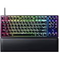 Razer Huntsman V2 Tenkeyless (Purple Switch) - Optical Gaming Keyboard (Clicky Optical Switches, Doubleshot PBT Keycaps, Ergonomic Wrist Rest) US Layout |Black