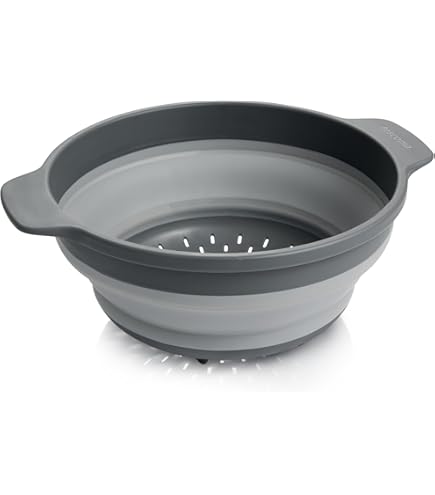 LHKJ Scolapasta Multiuso in Silicone,Colino Pieghevole per Cibo Verdura Frutta,Senza BPA(rosso