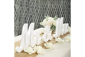 LinTimes MR & MRS Buchstaben Schmücken Hochzeitsdekorationen/Hochzeits Deko Tisch/Standesamt Geschenke Deko - Weiß