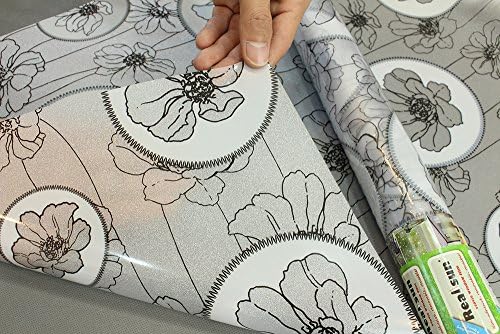 Realsun Peel-and-Stick Static Cling Film No Glue Privacy Decorative Window Film for Glass 0.6 x 5M (23.62 x 196.85 Inch)