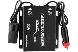 SANON 24V à 12V Convertisseur Dalimentation de Voiture Abaisseur Transformateur Allume-Cigare Type 20A