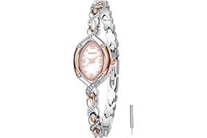TIME100 Orologio Donna Bracciale al Quarzo Analogico Elegante Moda con Quadrante Rotondo con Pietre Preziosecon Impermeabile