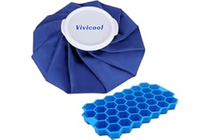 Vivicool Ice Bag for Injuries Reusable with Ice Cube Tray, Hot & Cold Therapy and Pain Relief Hot Water Bag, First Aid Ice Cold Packs Reduce Sports Injuries, 11 inch