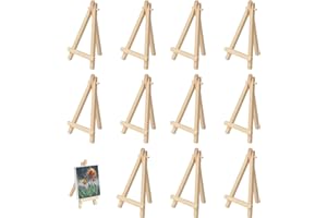 YUDOBLISS 12 Stück Mini Staffelei, 15 x 8 cm Mini staffelei Holz, Tischstaffelei Holz Klein, Faltbar Holzstaffelei, Fotohalter, Dreieck Staffelei, Tischstaffelei holz, Für Malhandwerk, Fotoalbum, Geburtstag
