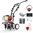 BU-KO 52CC Garden Petrol Tiller Engine 3HP 2 Strokes Lawn Soil Cultivator Rotovator Engine Lightweight Compact Powerful Sure Grip Handles Built to be Durable Dependable and Heavy Duty 1 Year Warranty