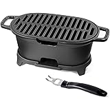 IronMaster M28 Hibachi Grill, Cast Iron Small Charcoal Grill, Portable Mini Grills for Tabletop, Camping, Outdoors, The Japan