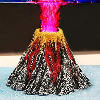 Uniclife Aquarium Volcano Ornament Kit with Air Stone Bubbler Fish Tank Decorations