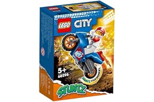 LEGO 60298 City Stuntz Stuntcykel med raket, Byggsats med Leksaksmotorcykel för Barn 5+ år