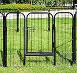 WOLTU HT2031m1 Welpenauslauf Absperrgitter Welpenzaun Freigehege Laufgitter Hunde Welpen 8 Elemente Metall 61x77cm - 4