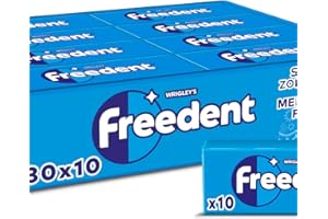 FREEDENT - Chewing Gum Sans Sucre - Goût Menthe Givrée - 30 Paquets de 10 Dragées - Grand Format 300 Dragées - 420g