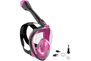 Jwintee Maschera Subacquea,Vestibilità Comoda e a Tenuta Stagna, Specchio Trasparente Impermeabile,Campo Visivo 180°,Supporto per Telecamera Smontabile a Piacimento,Adatto per Adulti