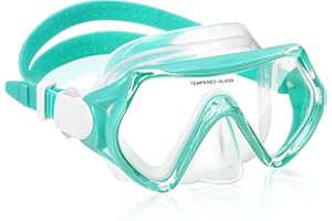 WOVOKA Masque Plongée Enfant pour Garçons et Filles âgés de 5 à 15 Ans, Masque de Plongée avec Tuba Anti-Fuite Vue Panoramique à 180 Degrés avec Couvre-Nez