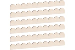JSIWOTH Scalloped Wooden Moulding Trim - 6-Pack Wood Wave Trim Edge Decorative for Cabinets, Window, Door, Mirrors & DIY Nursery Decor (40cm x 4cm, Unfinished Basswood)