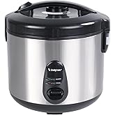 BEPER P101VAP002 Electric Rice Cooker with Heat Preservation Function, 625g Capacity, Non-Stick Coating, Lid with Silicone Ga