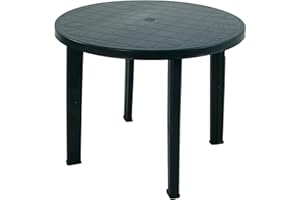TRABELLA REVELLO Garden Patio Table, Polypropylene, Green, 89cm