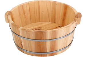WEDUSPATY Bassin de Bain à Pied, de trempage des Pieds en Bois, Bain de Bain à Pied Portable, Seau de Lavage des Pieds, Bassin du Pied en Bois, Baignoire de trempage des Pieds, Baignoire en Bois