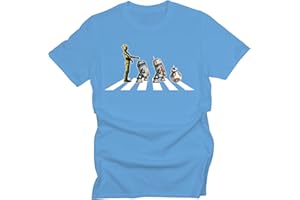 GP-Tees Abbey Road Droids Space Wars Sci Fi Movie Film Inspired Premium Quality Modern Fit T-Shirt Top for Men