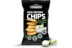 ‎LAYENBERGER Layenberger High Protein Chips - viel Eiweiß, wenig Zucker, nicht frittiert, Single Pack (1x 75 g) - Sour Cream & Onion
