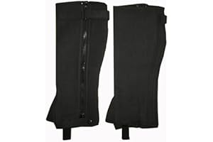 Hands On Equestrian Ladies Mens Horese Riding Chaps Gaiters Black or Brown Amara Leather