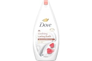 Dove Soothing Caring Bath Bath Soak with ¼ moisturising cream, almond cream & hibiscus for an indulgent bubble bath 450 ml