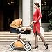Hot Mom Pushchair 2016, 3 in 1 Baby Stroller Travel System With Bassinet Brown (blue)