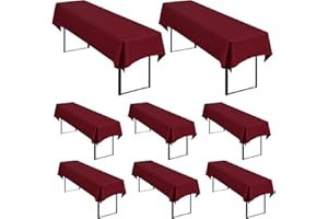 ‎SHOWGEOUS 8 Stück Burgund Biertisch Tischdecke universal für 50cm u.70cm Biertische Hussen für Biertisch, Blickdichte Polyester Biertischhussen Biertisch-Husse Rechteckige Tischdecken Waschbar-250x100cm