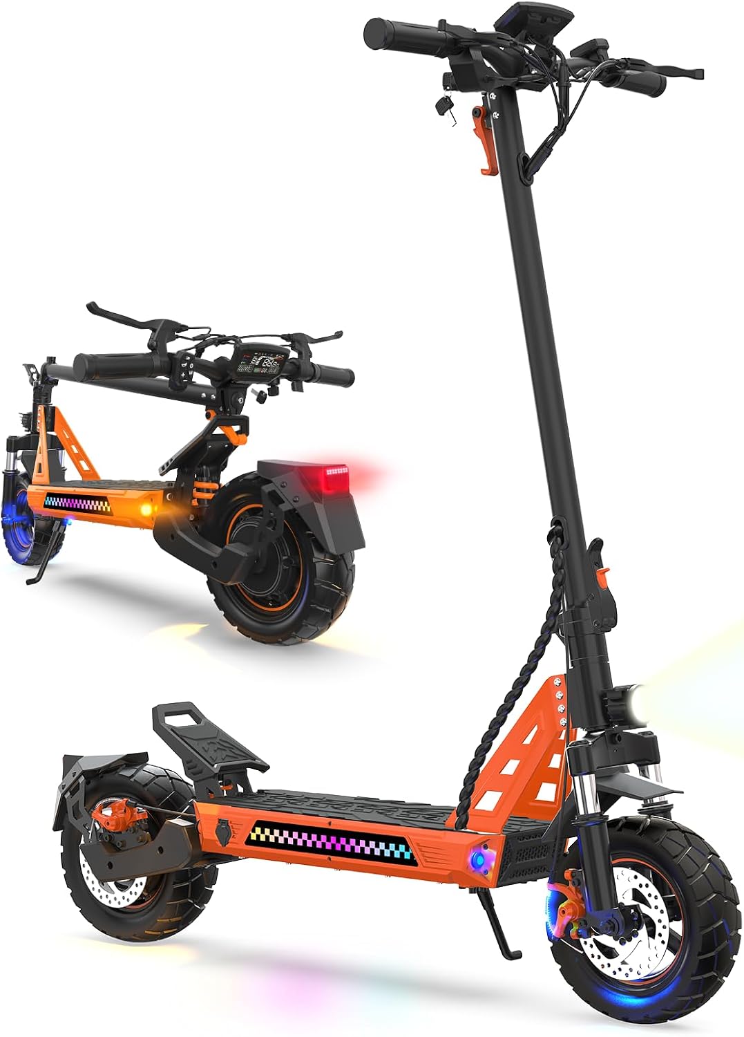 VELOFLOW Patinete eléctrico para Adultos, batería 23,4 Ah (autonomía 85 km), amortiguadores hidráulicos de Brazo (Delantero/Trasero), propulsión Doble + 2 Motores, Neumáticos 12", inclinación 35°