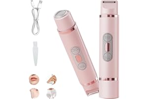 TELODA Electric Bikini Trimmer for Women - 2-in-1 Rechargeable Shaver, IPX7 Waterproof Wet/Dry Hair Remover for Body, Face & Sensitive Areas, Painless & Easy to Clean​(Pink)