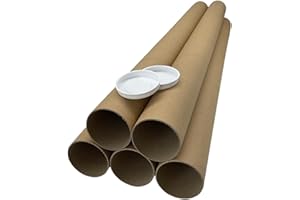 PATRONESMUJER PACK 5 TUBOS DE CARTÓN RECICLADO PARA ENVÍO CON TAPAS DE PLASTICO. (95CM X 70MM)